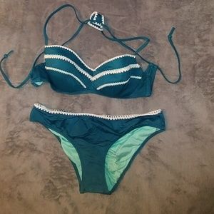 3 for $15.  Teal bikini.